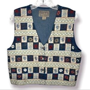 Vintage Tantrums Blues Patchwork Denim Vest
